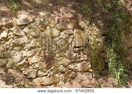 rocks and ground in sunny day