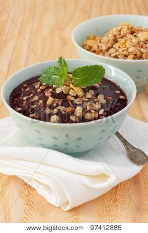 Brazilian Dessert Acai Pulp With Muesli