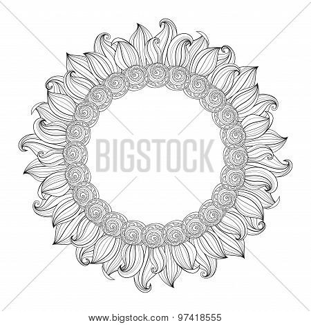 Vector Monochrome Floral Background