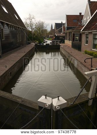Traditional Sluice In De Rijp, Holland