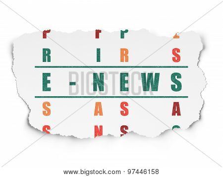 News concept: word E-news in solving Crossword Puzzle