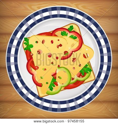 Sandwich Tomato Cheese Paprika