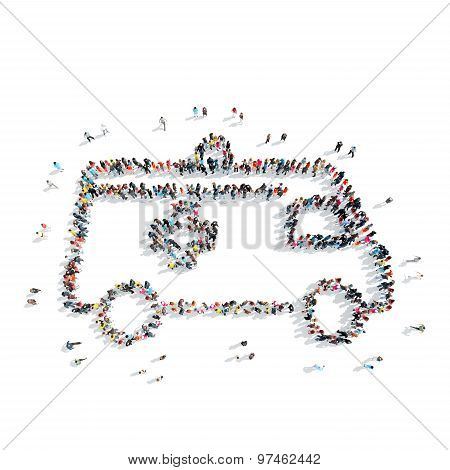 people in the shape of ambulances.