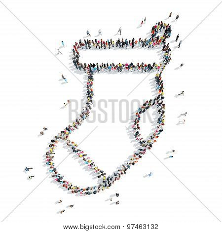 people in the shape of a sock