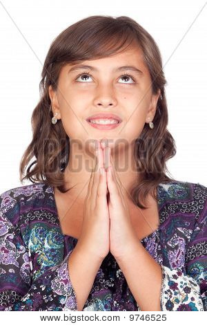 Rozkošný nedospělý dívka modlí