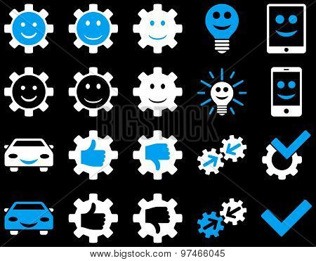 Tools and Smile Gears Icons
