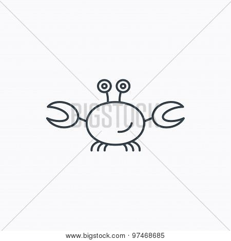 Crab icon. Cancer shellfish sign.
