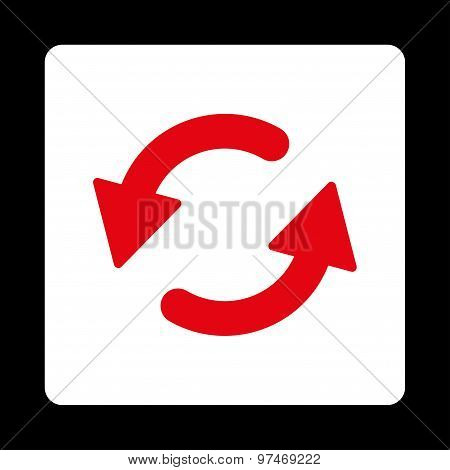 Refresh Ccw flat red and white colors rounded button