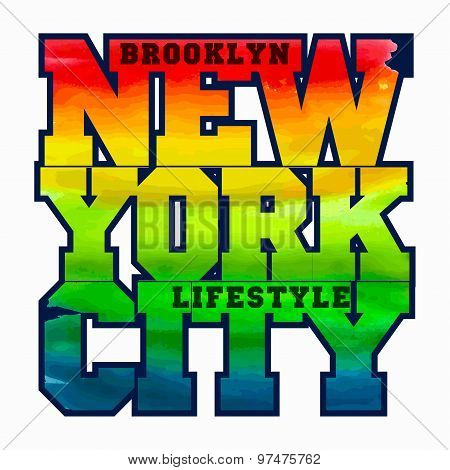 New York Sport T-shirt Design - vector