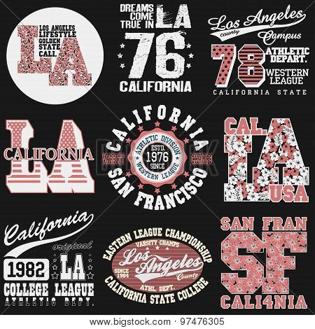 California T-shirt fashion Typography