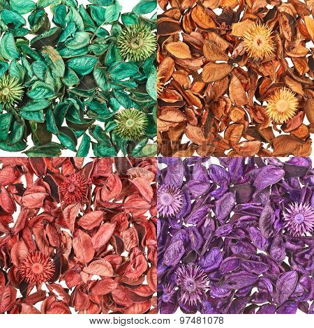 Surface covered with medley potpourri