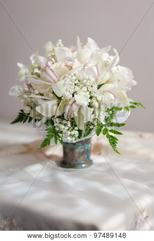 Bouquet Of Beautiful Flowers In Vase
