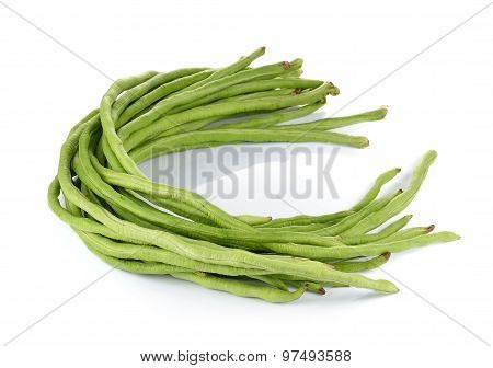 Yard Long Bean On White Background