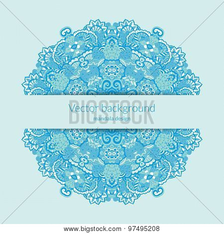 Vector Blue Lace Pattern.
