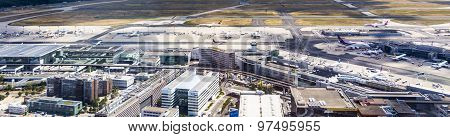 Aerial Of Airport In Frankfurt Germany