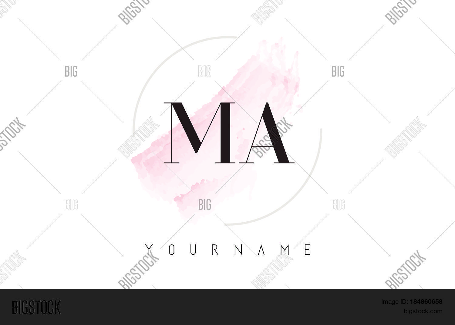 Ma M Watercolor Vector Photo Free Trial Bigstock