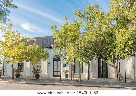 MONTAGU SOUTH AFRICA - MARCH 26 2017: The historic building of the tourism association in Montagu a town in the Western Cape Province