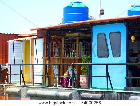A floating bar and restaurant in Cuba