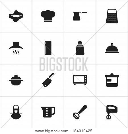 Set Of 16 Editable Meal Icons. Includes Symbols Such As Husker, Utensil, Salver And More. Can Be Used For Web, Mobile, UI And Infographic Design.
