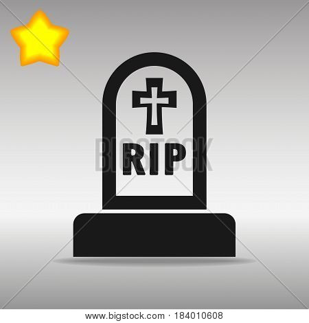 grave black Icon button logo symbol concept high quality on the gray background