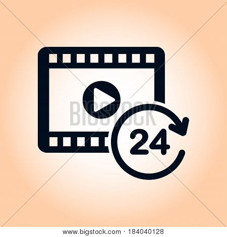 Streaming video symbol. Movie premiere. Live video Calendar.