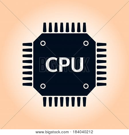 Circuit board  icon. Technology scheme square symbol. Flat design style.