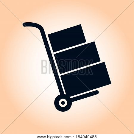 Truck with boxes icon.  Hand truck sign symbol.