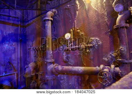 The Interior Of The Sunken Ship. Istanbul Aquarium.