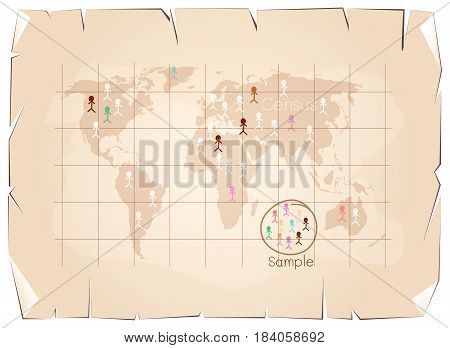 Business and Marketing or Social Research Process, The Sampling Methods of Selecting Sample of Elements From Target Population to Conduct A Survey on Old Antique Vintage Grunge Paper Background.