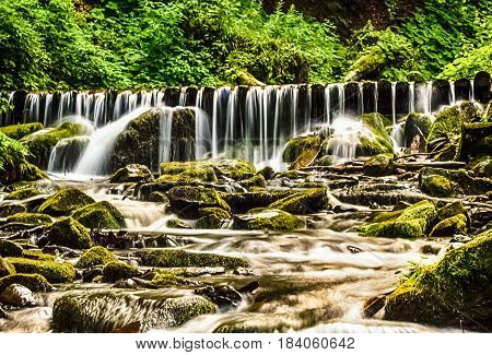 Waterfall Shypit In The Ukrainian Carpathian Mountains On The Long Exposure