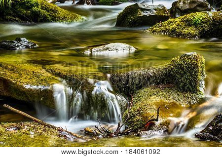 Waterfall Shypit In The Ukrainian Carpathian Mountains On The Long Exposure