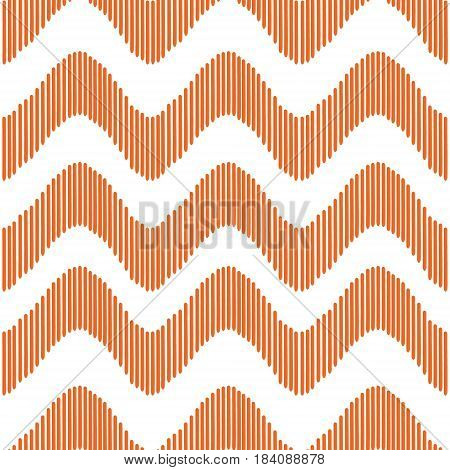 Orange waves pattern. Abstract line design for fabrics clothes.