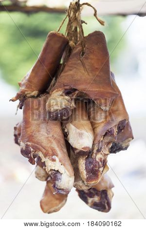 Smoked Knuckle Hanging On The Pole