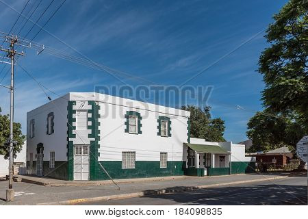 ROBERTSON SOUTH AFRICA - MARCH 26 2017: An historic building in Robertson a town on the scenic Route 62 in the Western Cape Province