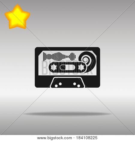 Audio tape black Icon button logo symbol concept high quality on the gray background