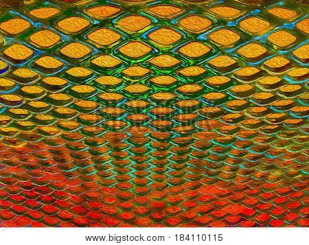 An abstract of the metal framework of a park bench