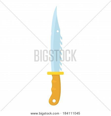 Hunting knive with teeth icon. Cartoon illustration of hunting knive with teeth vector icon for web