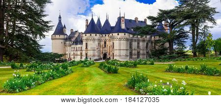 Fairytale Chaumont-sur -Loire castle. Loire valley, France