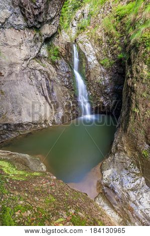 Landscape with Valea lui Stan canyon and river in Romania