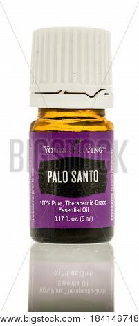 Winneconne WI - 25 April 2017: A bottle of Palo Santo Young Living oil on an isolated background.