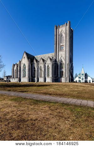Cathedral Landakotskirkja In Reykjavik, Iceland