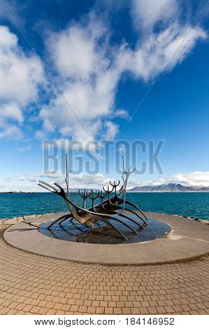 The Sun Voyager Sculpture In Reykjavik, Iceland