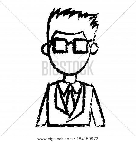 man with suit and glasses image sketch vector illustration