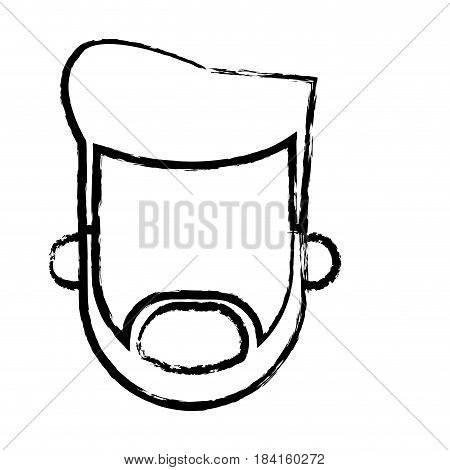 head man male beard hairstyle person sketch vector illustration