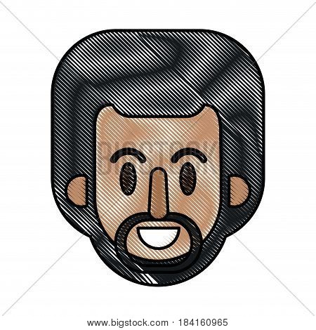 drawing face afro man cartoon vector illustration