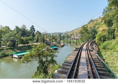 Death Railway Old Railway At Hellfire Pass Kanchanaburi Thailand