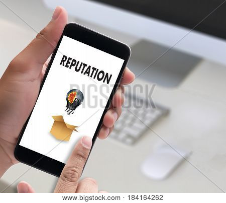 Reputation Popular Ranking Honor Reputation Management Branding Concept.