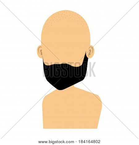 young man bald shirtless avatar character vector illustration design