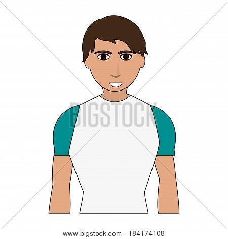 color image cartoon man with atlethic body vector illustration
