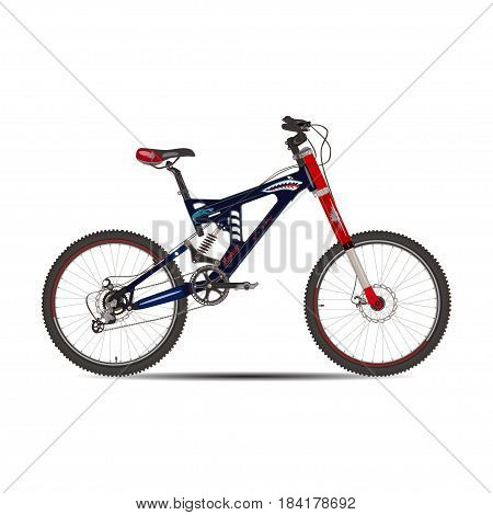 Vector illustration of bmx bicycle. Sport bike flat style design element isolated on white background.